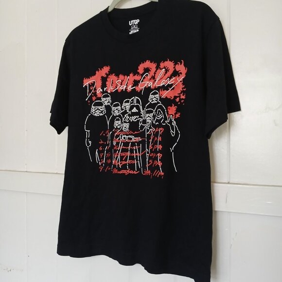 Uniqlo UT × Star Wars DARK SIDE GALAXY Mens Medium Black Cotton Darth Vader - Picture 4 of 12